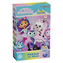 Quebra-Cabeça Gabby's DollHouse Infantil 30 Peças Grow