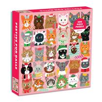 Quebra-cabeça Galison Festive Furballs 500 peças Quebra-cabeça Galison Festive Furballs 500 peças