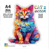 Quebra-cabeça Gato Color 2 - A4 - 152 Peças Quebra-cabeça Gato Color 2 - A4 - 152 Peças