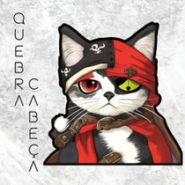 Quebra-Cabeça Gato Pirata Tapa Olho. Peças em Formatos Especiais. Gatos Ilustrações Exclusivas