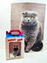 Quebra Cabeça Gatos Cinza de 300 peças MDL03 + Chaveiro