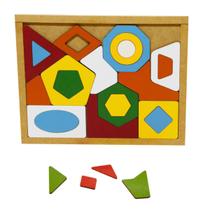 Quebra Cabeça Geometrico Base Mdf com 24 Peças