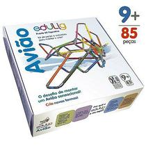 Quebra-cabeça Geométrico Edulig Puzzle 3D Avião - 85 peças e conexões