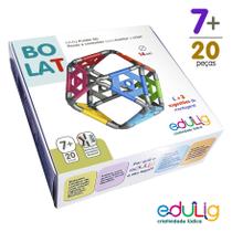 Quebra-cabeça geométrico Edulig Puzzle 3D Bola T - 20 peças e conexões - 4 sugestões de montagem
