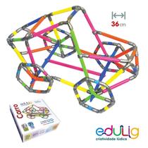 Quebra-cabeça Geométrico Edulig Puzzle 3D Carro - 116 peças e conexões