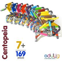 Quebra-cabeça geométrico Edulig Puzzle 3D Centopeia - 169 peças e conexões