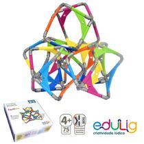 Quebra-cabeça geométrico Edulig puzzle 3D Equilibrix 75 peças e conexões - monte e equilibre de diversas formas a partir de 4 anos