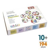 Quebra-cabeça Geométrico Edulig Puzzle 3D Sólidos de Arquimedes - monte 7 formas tridimensionais - 194 peças e conexões