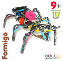 Quebra-cabeça Geométrico Puzzle 3D Edulig Formiga - 117 peças e conexões - 37 cm comprimento flexíveis