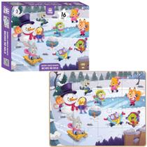 Quebra Cabeça Gigante Bichos No Gelo Com 16 Peças Em Madeira Brinquedo Educativo