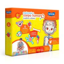 Quebra cabeça gigante explorando corpo humano 120 pçs 6 anos