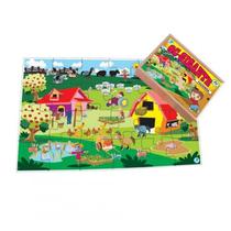 Quebra cabeça gigante fazenda com 12 peças - simque - 613