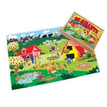 Quebra cabeça gigante fazenda com 96 peças - simque - 524