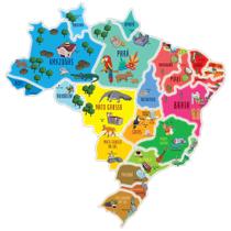Quebra Cabeça Gigante Mapa do Brasil e Estados 26 peças - Toia