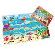 Quebra cabeça gigante praia com 60 peças - simque - 628