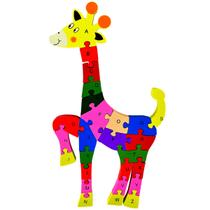 Quebra Cabeça Girafa Educativo Pedagogico Letras Números