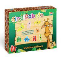 Quebra - Cabeça Giralfabeto 26 Peças em Madeira (MDF) - Aquarela Brinquedos