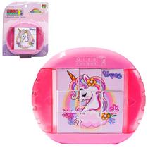 Quebra cabeca giro pocket unicornio 4 desenhos para montar