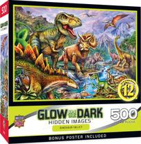 Quebra-Cabeça Glow in The Dark Dinossauro 500 Peças - Obras-Primas