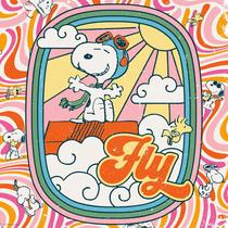 Quebra-cabeça grande Ceaco Peanuts Snoopy Fly de 300 peças 54x38 cm