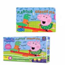Quebra Cabeça Grande Peppa Pig George Brincanco Com Dino 24p Quebra Cabeça Grande Peppa Pig George Brincanco Com Dino 24p