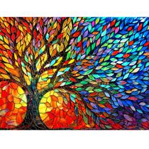 Quebra-cabeça Gyadiex Tree of Life Stained Glass 500 peças Quebra-cabeça Gyadiex Tree of Life Stained Glass 500 peças