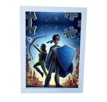 Quebra-Cabeça Heróis Do Amor Autistas 60 Peças Guereira Do Quebra-Cabeça Heróis Do Amor Autistas 60 Peças Guereira Do