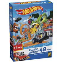 Quebra cabeca hot wheels gigante 48 pecas grow