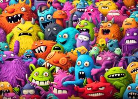 Quebra-cabeça HUADADA Crazy Colorful Monsters 1000 peças