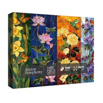 Quebra-cabeça IdeaBazar Stained Glass Flower 1000 peças