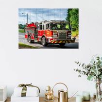 Quebra-Cabeça Inclusivo Carro Bombeiros De 35 Peças Mdf