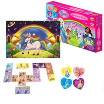 Quebra Cabeça Infantil 100 peças + Jogo da Memoria + Domino Jogos Educativos