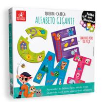 Quebra Cabeça Infantil Alfabeto Gigante Peças Em Madeira +4 anos