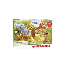 Quebra-Cabeça Infantil Animais da Floresta 60 Peças Para Crianças Brincadeira e Aprendizado