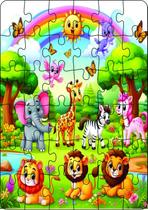 Quebra-Cabeça Infantil Animais Floresta 2 36 Peças MDF 18x26
