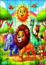 Quebra-Cabeça Infantil Animais Floresta 36 Peças MDF 18x26