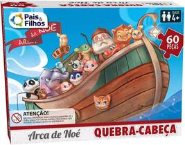 Quebra Cabeça Infantil Arca de Noe 60 peças Biblico Pais e Filhos