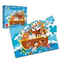 Quebra-Cabeça Infantil Arca De Noé, Brincadeira de Criança, 24 Peças Em Madeira