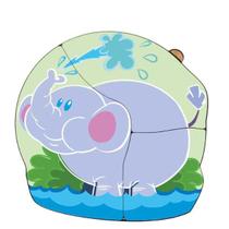 Quebra Cabeça Infantil-Bebê Elefantinho Em Madeira