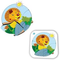 Quebra Cabeça Infantil-Bebê Leãozinho Em Madeira