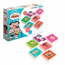 Quebra-cabeça Infantil Blocos Pedagógicos Turma da Mônica Brinquedo Educativo Madeira - Xalingo - 2 anos