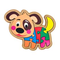 Quebra-cabeça Infantil Cachorro 7 peças Brinquedo Educativo MDF - Maninho - 3 anos
