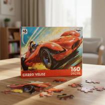 Quebra Cabeça Infantil Carro Veloz 160 Peças Educativo Quebra Cabeça Infantil Carro Veloz 160 Peças Educativo