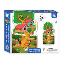 Quebra Cabeça Infantil Casa Da Arvore Puzzle Gigante 24 Peças Em Madeira Jogo Para Crianças +3Anos