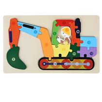 Quebra Cabeça Infantil Colorido Divertido em Madeira 30X18cm