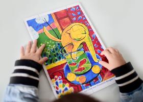 Quebra-cabeça infantil colorido Gato com peixes 24 peças 20x30cm Quebra-cabeça infantil colorido Gato com peixes 24 peças 20x30cm