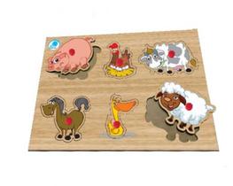 Quebra-cabeça Infantil Com Pinos - Animais Da Fazenda