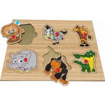 Quebra-Cabeça Infantil com Pinos - Animais Selvagens