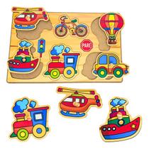 Quebra cabeça Infantil com Pinos Painel Divertido Transportes Brinquedos Educativos Maninho Criança 4 Anos Quebra cabeça Infantil com Pinos Painel Divertido Transportes Brinquedos Educativos Maninho Criança 4 Anos