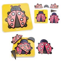 Quebra Cabeça Infantil De Madeira E Encaixe Animais Joaninha Quebra Cabeça Infantil De Madeira E Encaixe Animais Joaninha